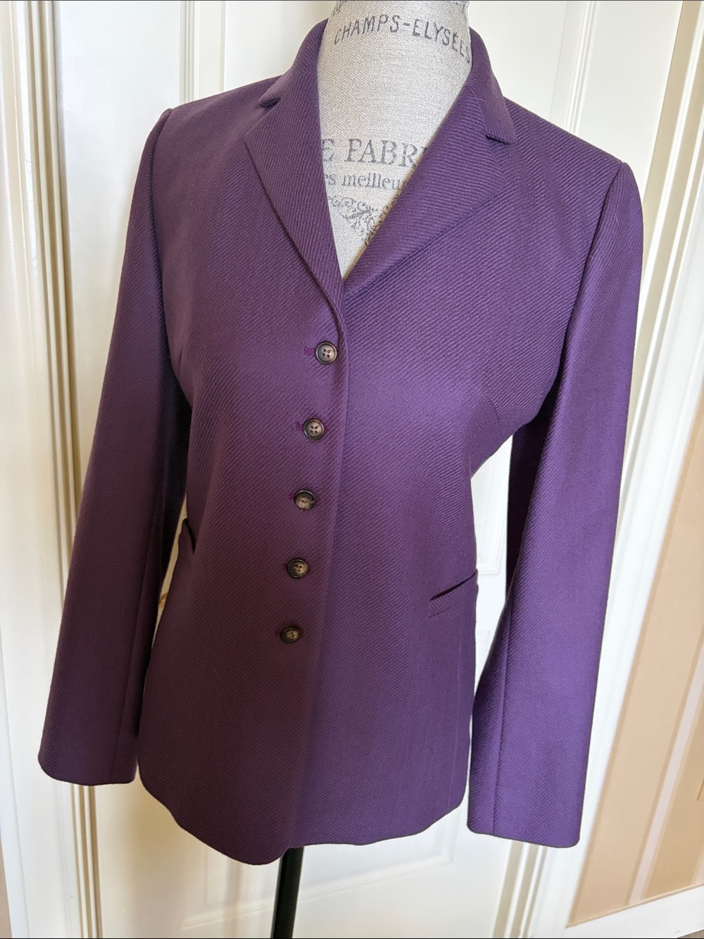 BERNARD ZINS Purple Women's Five-Button Blazer Jacket